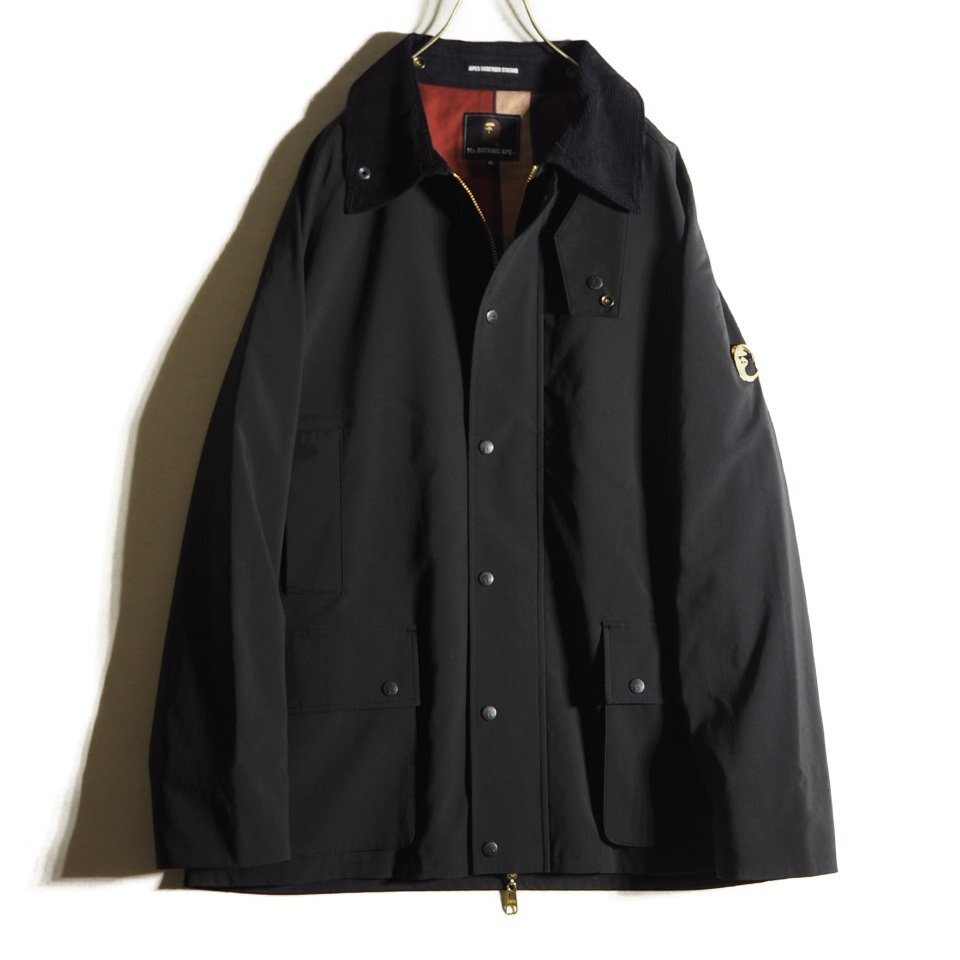 R2681h22 ■MR.BATHING APE ミスターベイシングエイプ■ WORK JACKET ワークジャケット ブラック XL / ナイロン ポリエステル 黒 秋~春拍卖