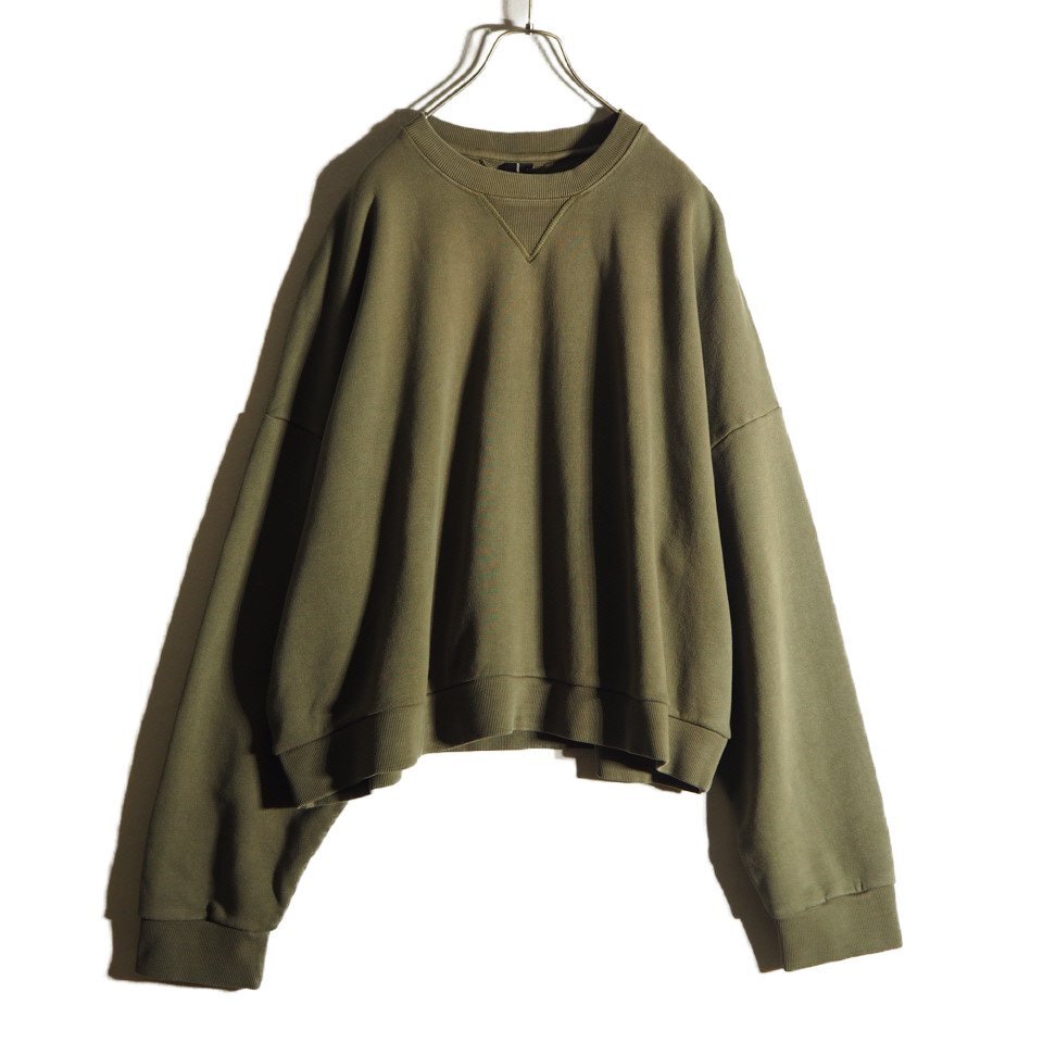 R0857z6 ■Entire Studios エンタイアスタジオ■ 新品同様 24SS Box Crew SWEATSHIRTS MILITARY 裏起毛スウェット カーキ L 秋冬拍卖
