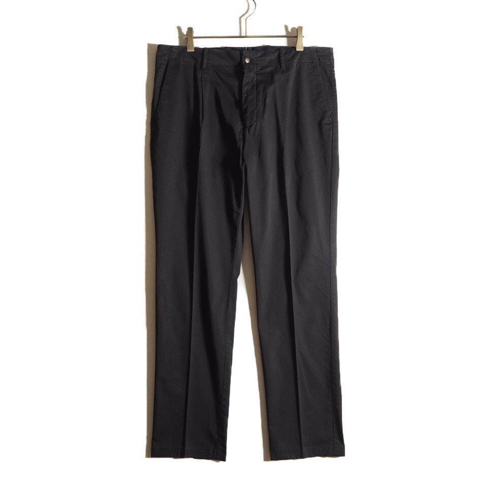 R2447f58 ■Giabs ARCHIVIO ジャブスアルキヴィオ■ VERDI/M 1プリーツ ストレッチ コットン タックパンツ ブラック 50 黒 春~秋拍卖