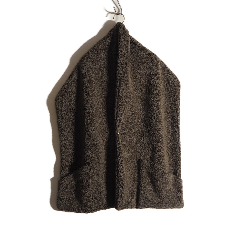 P8791z6 ■orSlow オアスロウ■ ボアフリース ポケット付き ストール ブラウン 0 / メンズ マフラー 茶 秋冬拍卖