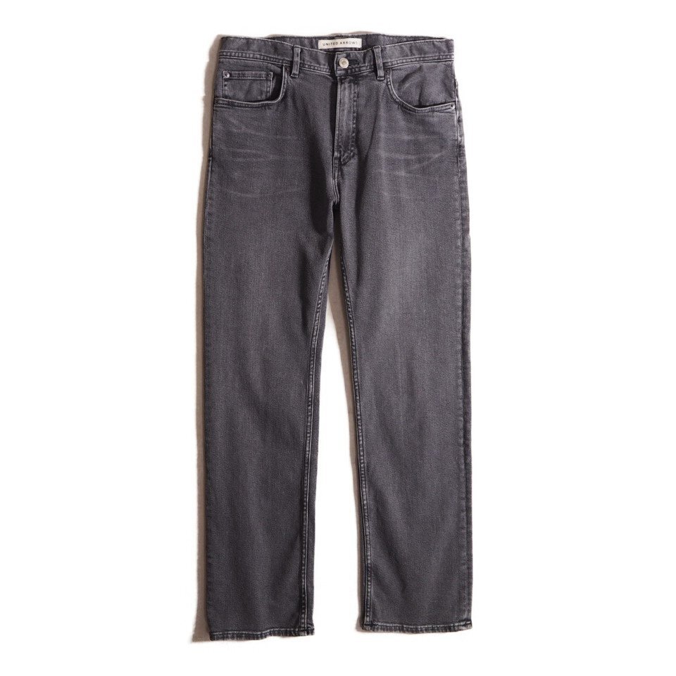 R2940R41 ■UNITED ARROWS ユナイテッドアローズ■ オーガニックコットン ストレート デニムパンツ グレー M 1114-246-8330 シーズンレス拍卖