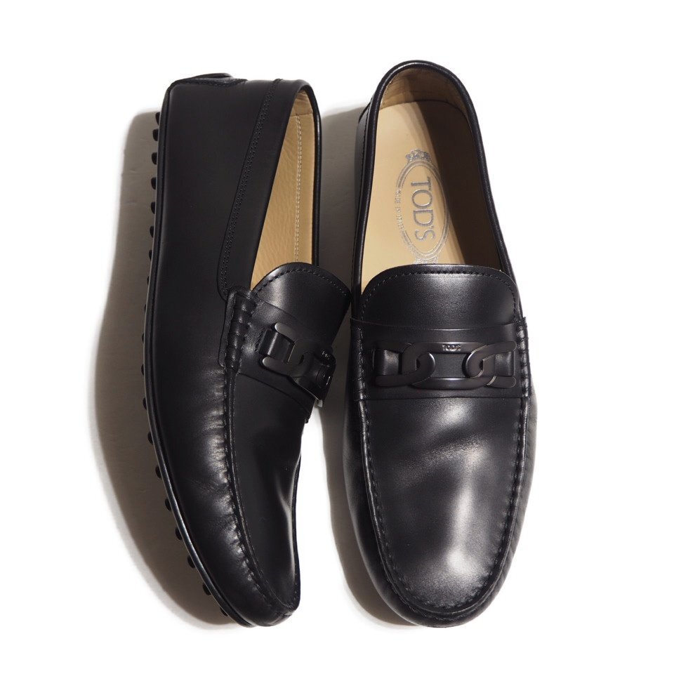 R3403R39 ■TOD'S トッズ■ ドライビングシューズ ローファー ブラック 9.5/28-28.5cm スリッポンシューズ レザーシューズ メンズ 黒拍卖