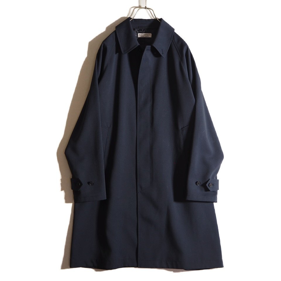 P9873z5 ■BEAUTY&YOUTH ビューティ&ユース■ ポリエステル ステンカラーコート ネイビー L / 1225-115-0174 メンズ 紺 春秋拍卖