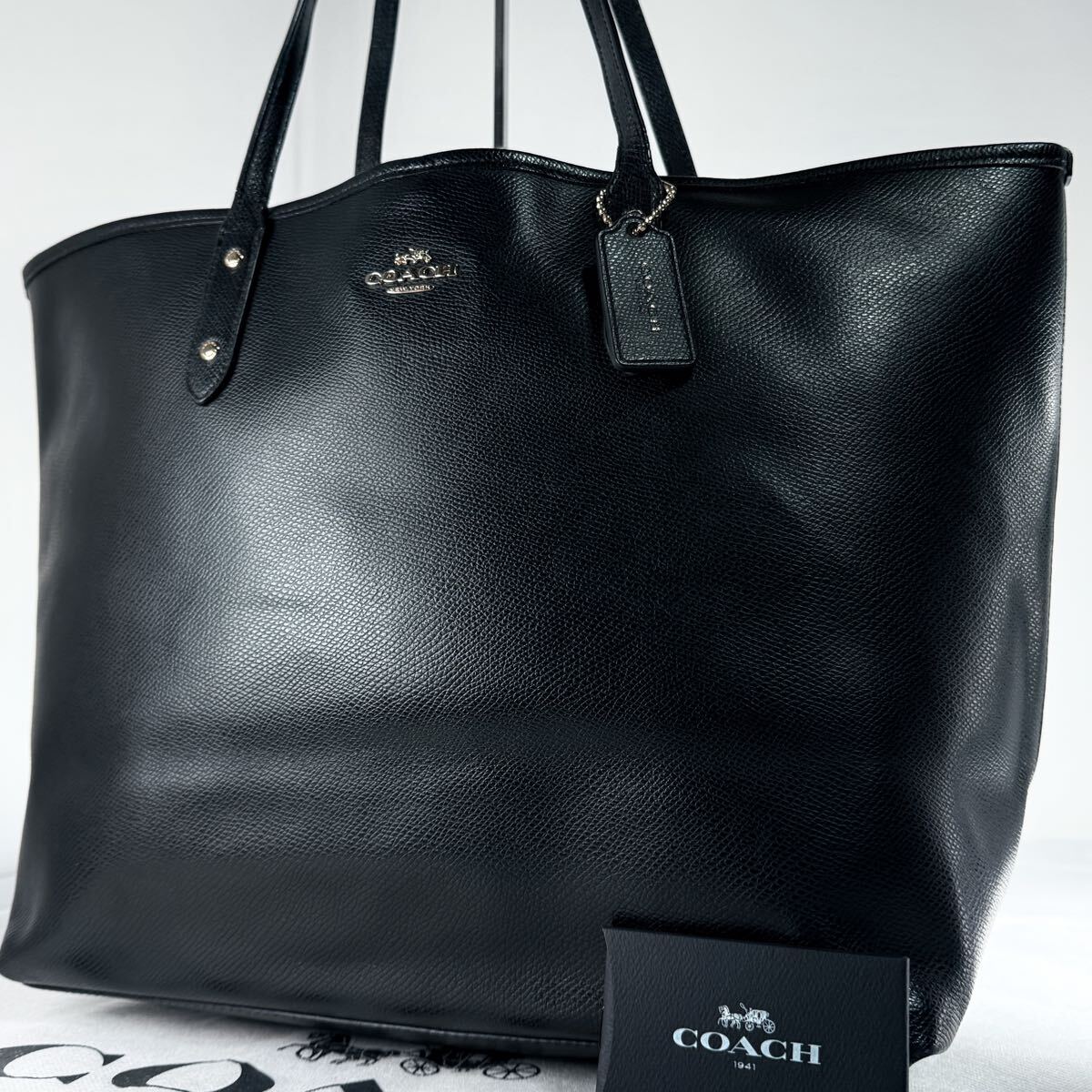 1円【 入手困難品 】コーチ COACH トートバッグ 肩掛け レザー ブラック ブリーフケース A4可 ビジネスバッグ 通勤 メンズ レディース拍卖