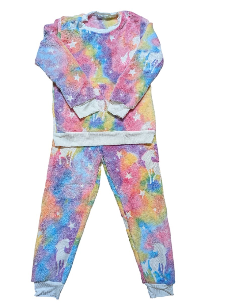 ユニコーン シャギーパジャマ もこもこパジャマ ルームウェア 上下セット 130 7Y SHEIN拍卖