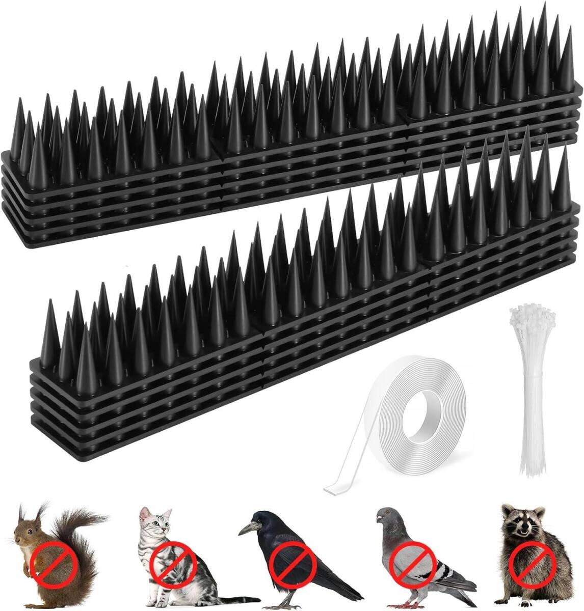 Babenoun 鳥よけグッズ 高3.5cmとげマッ 侵入を防ぎ 鳥除けト鳩よけグッズ 鳥よけ 鳩よけ とげ 大小の棘 猫除け 撃拍卖