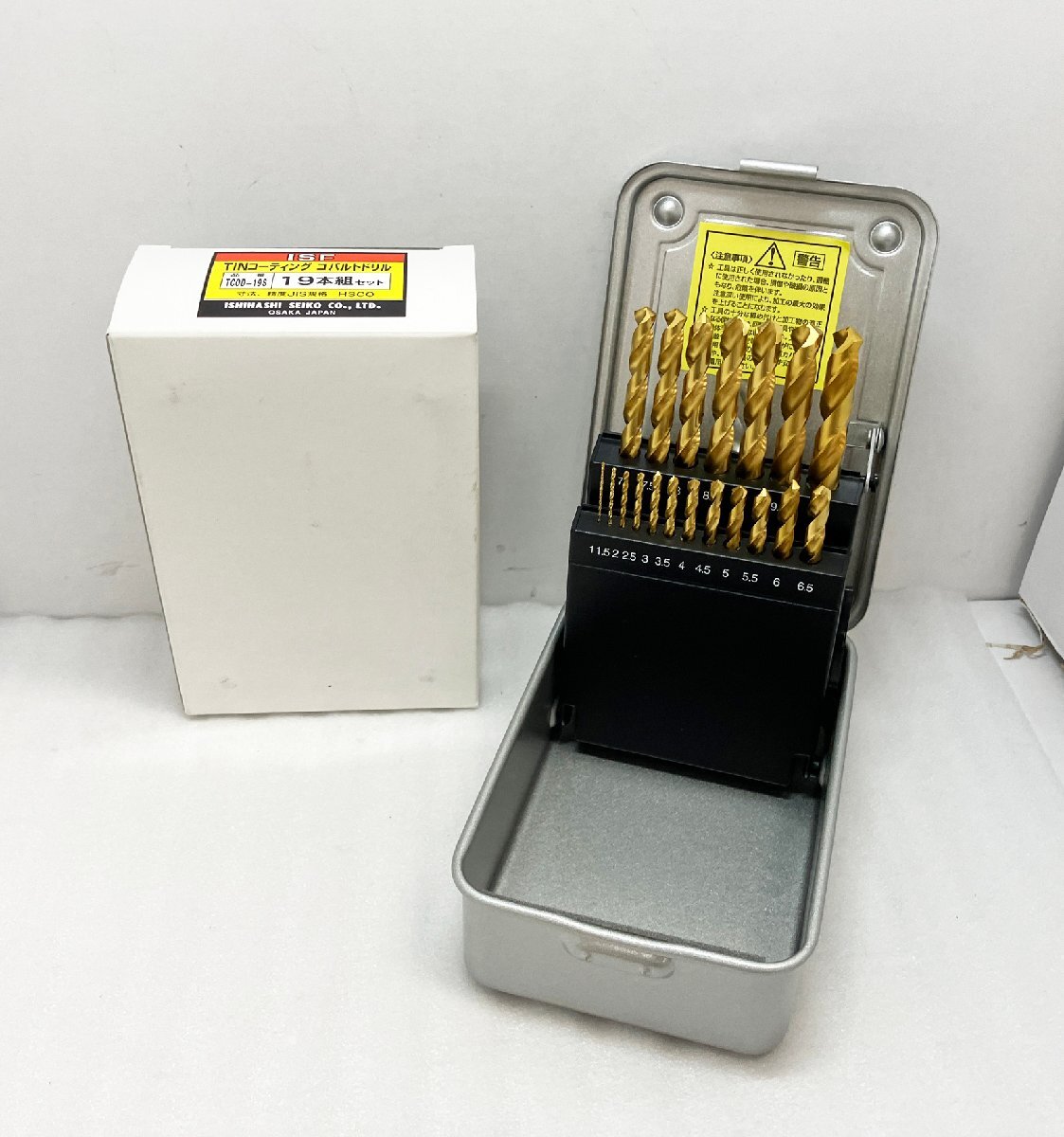 ☆未使用品☆コバルトドリル TiNコーティング コバルト正宗ドリル 19本組 TCOD-19S ISHIHASHI イシハシ精工拍卖