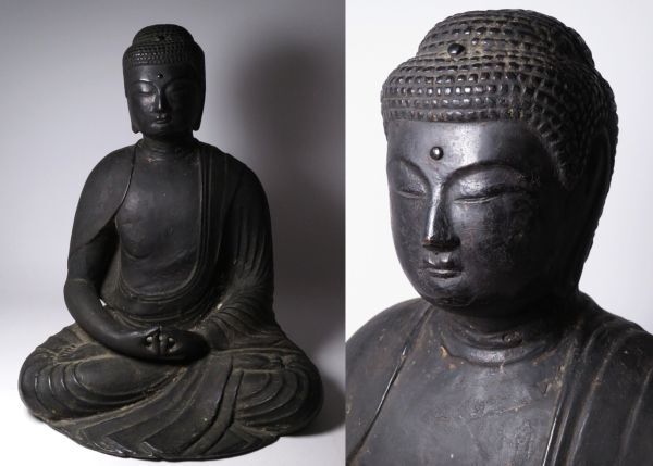 【12176】江戸期 銅製 座像仏 重量約2kg(初品・買取品)拍卖