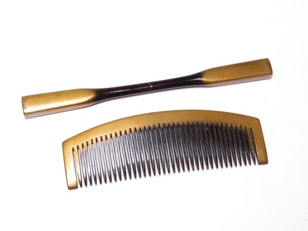 【12143】和装小物 大正~昭和 金地 蒔絵 櫛笄(初品・買取品)拍卖