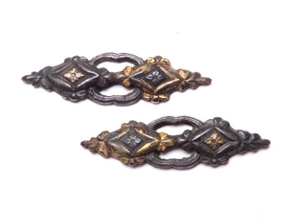 【12194】江戸~明治 オリジナル 刀装具 菱紋 彫金 目貫(初品・買取品)拍卖