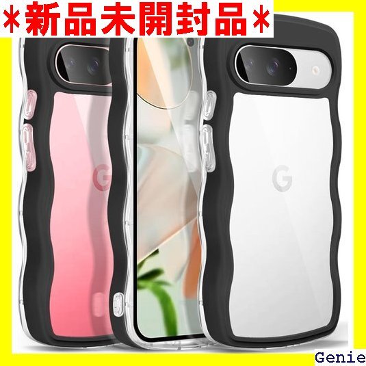 Google Pixel 9/9 Pro ケース クリ ンズ保護 ストラップホール付き シリコン 透明 ブラック 49拍卖