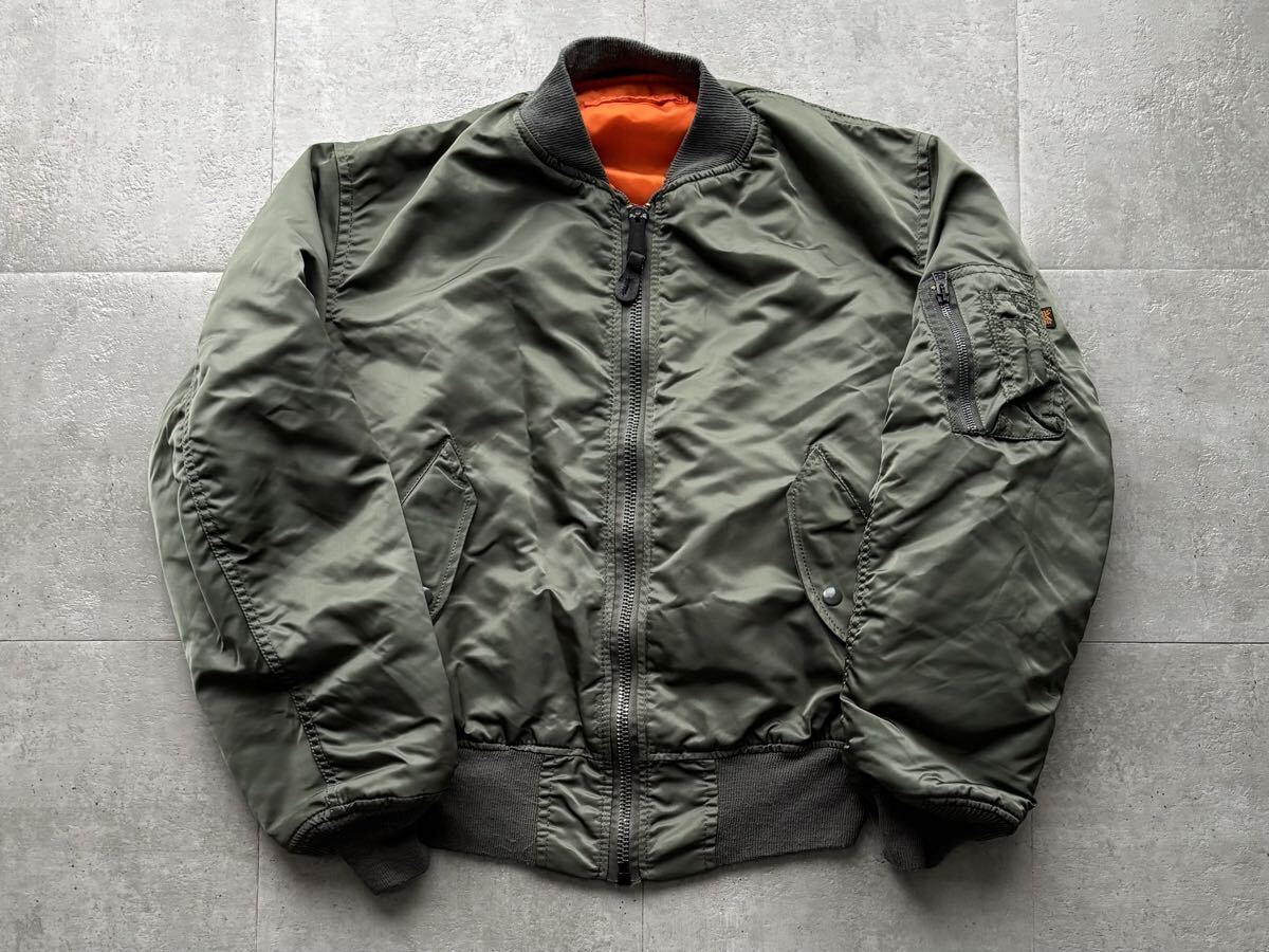 USA製 ALPHA MA-1 フライトジャケット Mサイズ リバーシブル カーキ拍卖