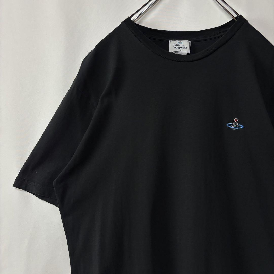 ポルトガル製 ヴィヴィアン・ウエストウッド 刺繍ロゴ Tシャツ XLサイズ ブラック拍卖