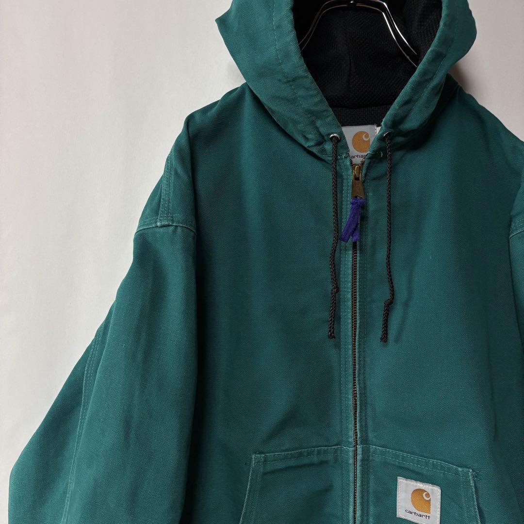 USA製 カーハート アクティブジャケット  Lサイズ グリーン ダック生地 古着拍卖