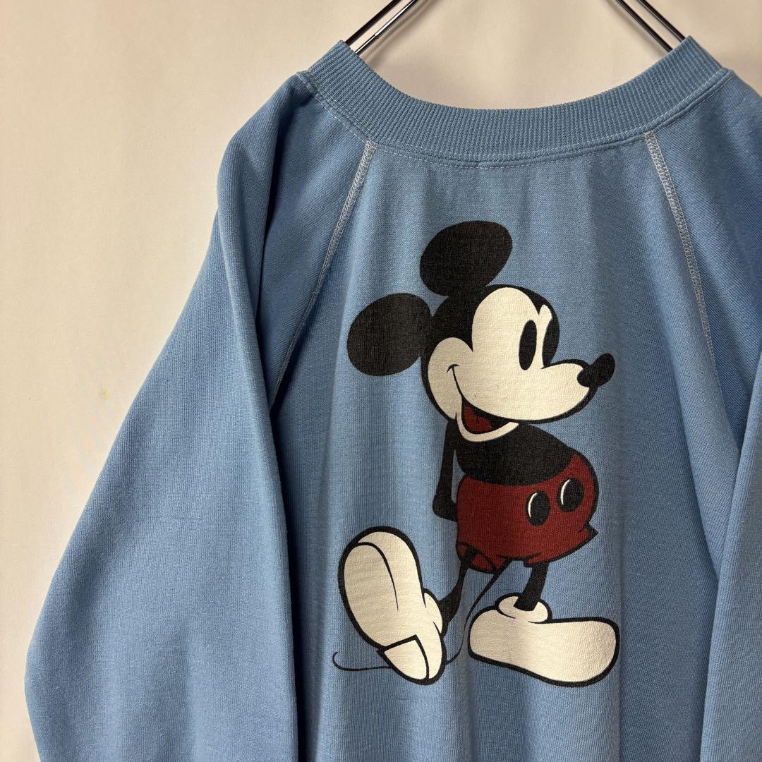USA製 ミッキーマウス スウェットトレーナー Lサイズ 水色 80s 古着拍卖