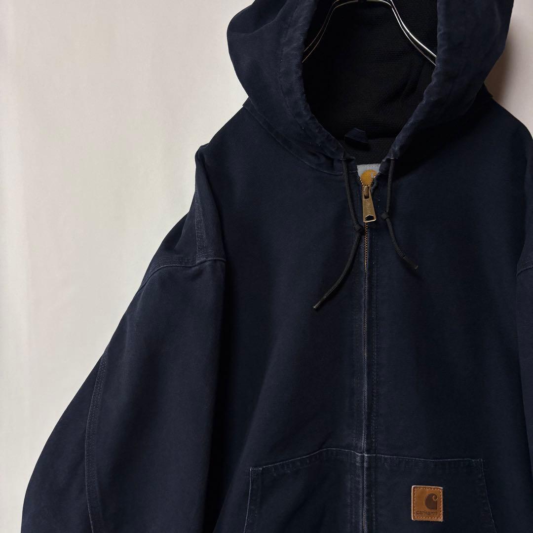 カーハート アクティブジャケット ネイビー ダック生地 2XLサイズ 古着拍卖