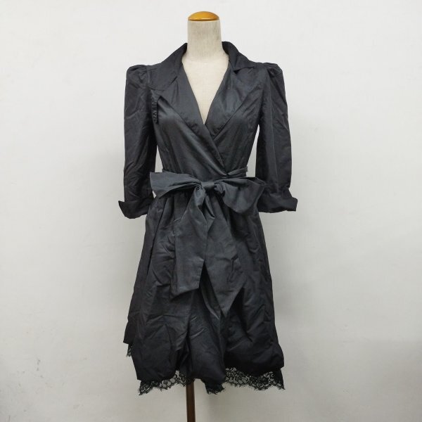 J684 Diane von Furstenberg ダイアンフォンファステンバーグ シルク ラップ カシュクール ワンピース フォーマル レース ブラック ドレス拍卖