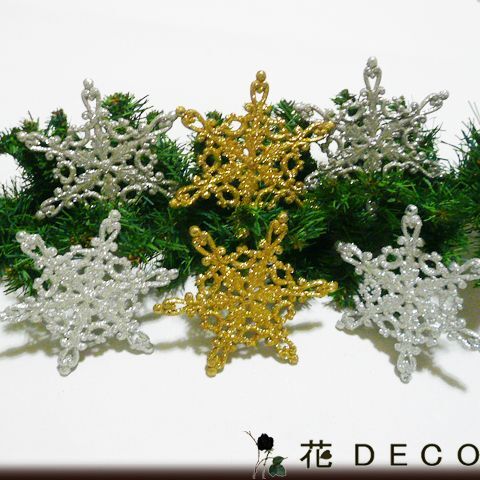 クリスマス飾り オーナメント 雪の結晶 スノーフレーク6個 中古拍卖