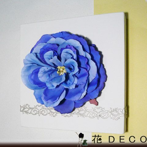 花 壁掛け キャンバスアート グラデローズ 青A インテリア ▽拍卖