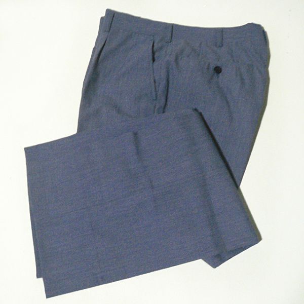パンツ スラックス M ブルー 春夏秋 ビジネス メンズ 紳士 (▽25)拍卖