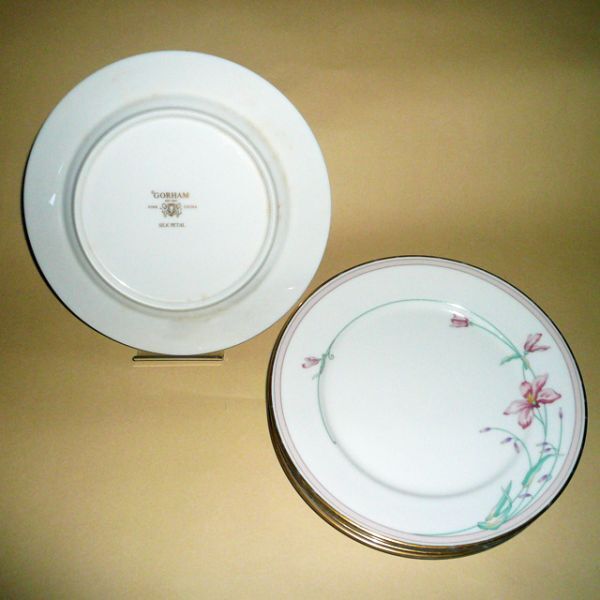 洋食器 皿 4枚 GORHAM ディナープレート 中皿 陶器 花柄 長期保管品 (F25)拍卖