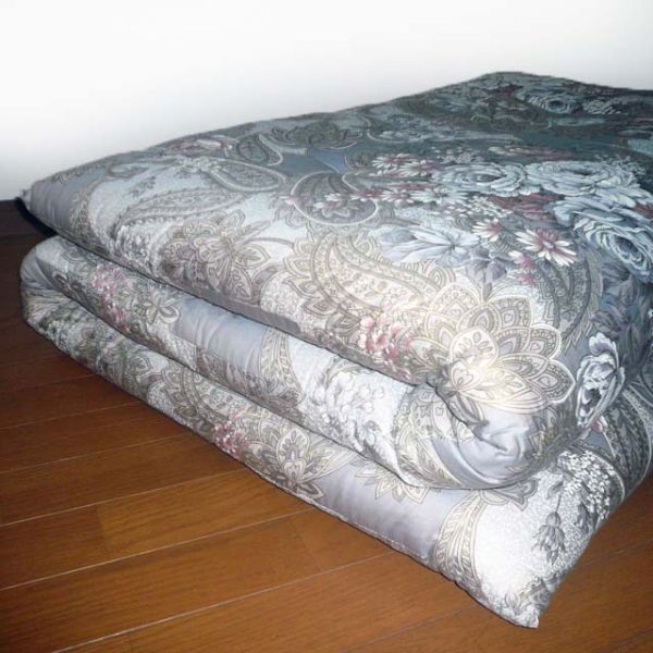 敷布団 シングル 和式 昔ながら グレー ピンク(T03) ▽拍卖