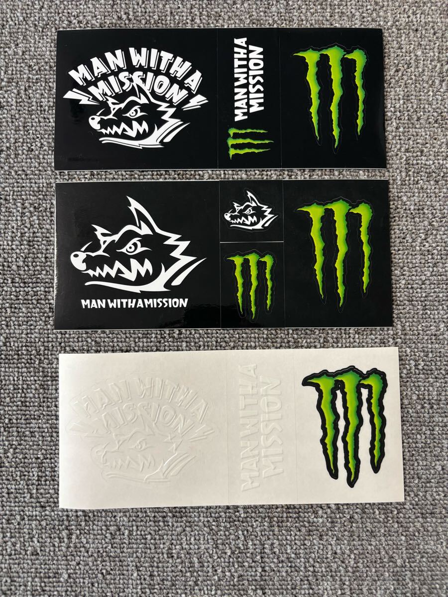 MAN WITH A MISSION モンスター エナジー Monster マンウィズアミッション ステッカー シール 蓄光 レア 3枚セット 非売品 コラボ拍卖
