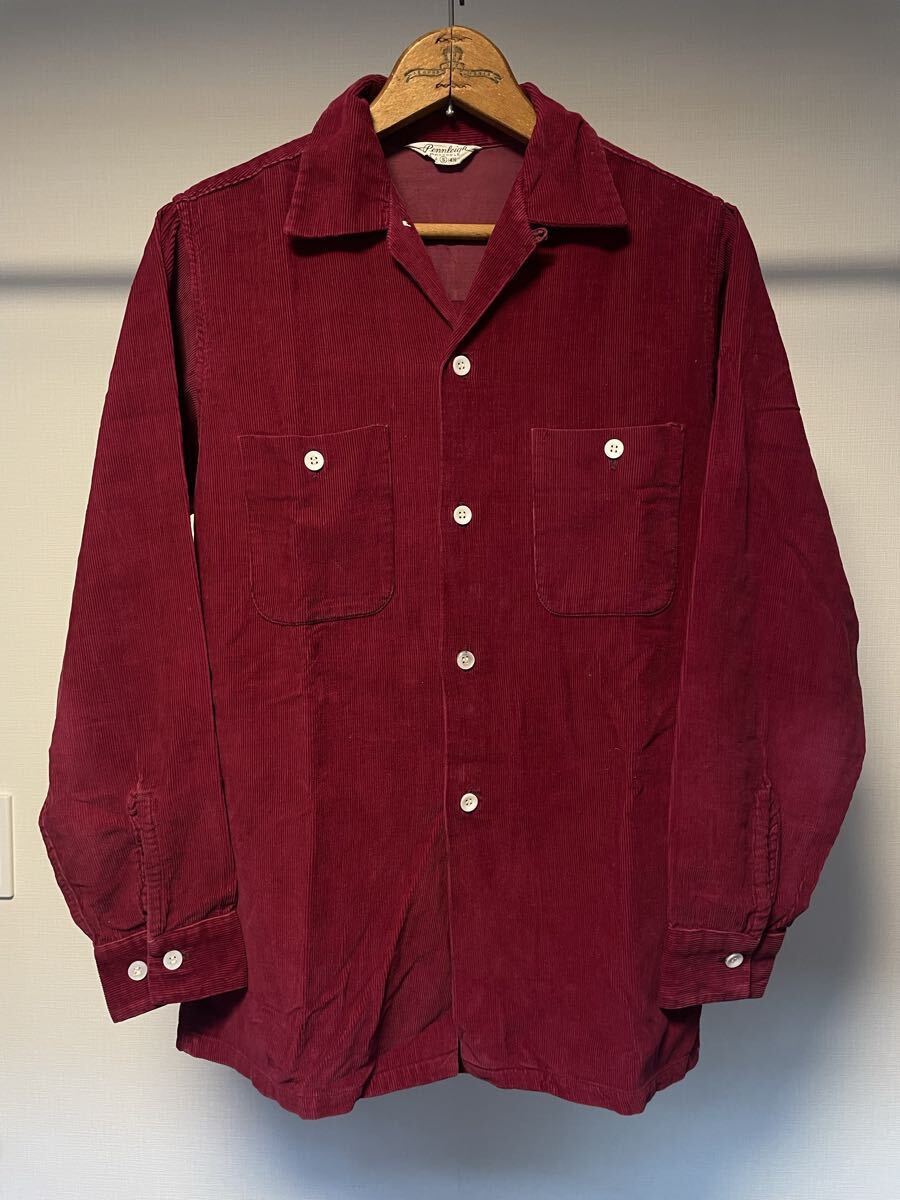 ビンテージ コーデュロイシャツ オープンカラー 60s 50s 長袖シャツ拍卖