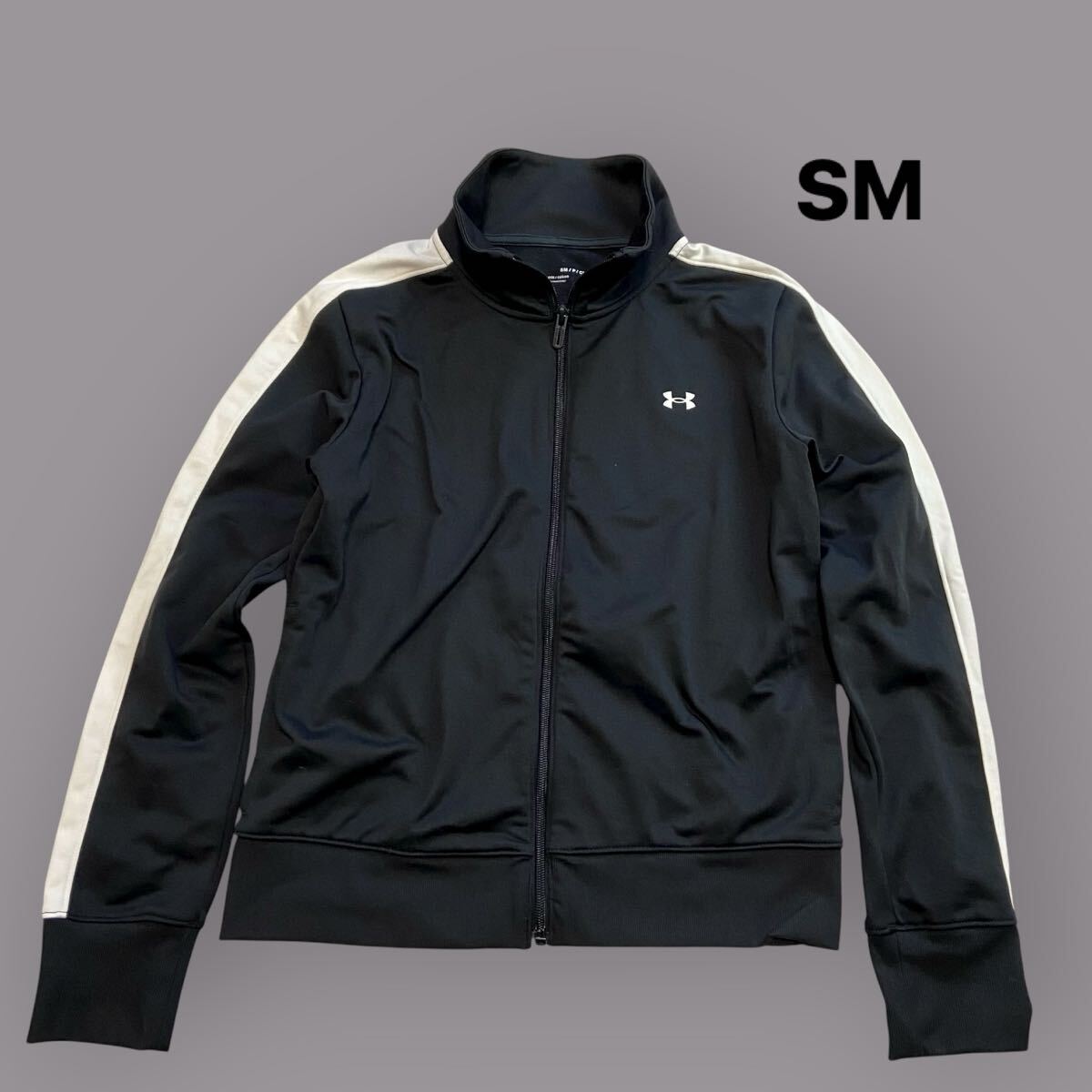 UNDER ARMOUR アンダーアーマー ジャージ トラックジャケット 長袖 ブラック黒 スポーツ 裏起毛 レディースメンズS拍卖