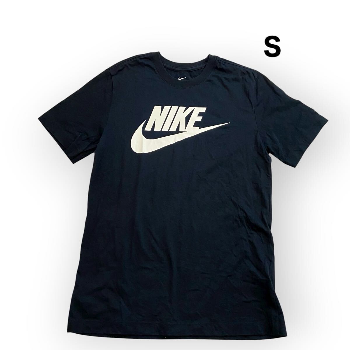 NIKE ナイキ ブラック 半袖Tシャツ トップス ロゴプリント レディースメンズS 綿100%拍卖