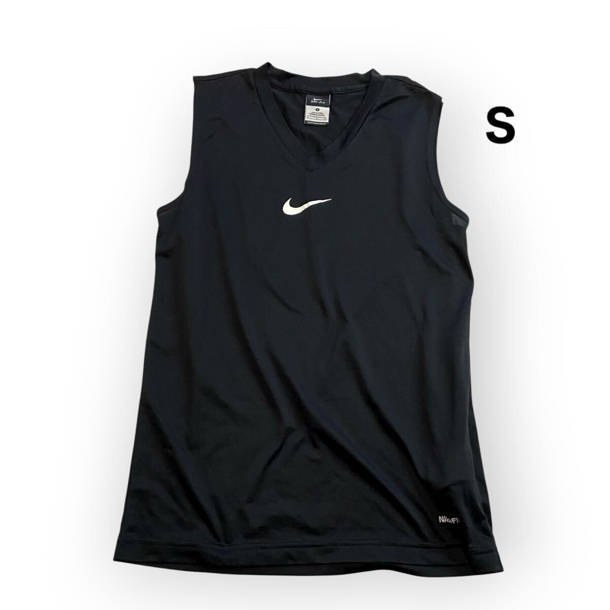 NIKE ナイキ DRI−FIT クローズドホールメッシュ アンダーシャツ ノースリーブ ブラック 黒 タンクトップ メンズS拍卖