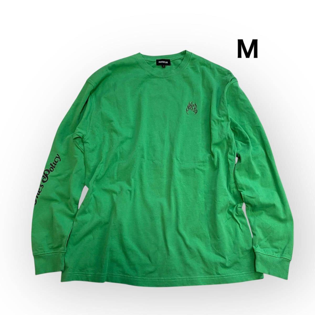 PBLIM ページボーイリム 長袖 Tシャツ グリーン 緑 ロンT 綿 レディースメンズM拍卖