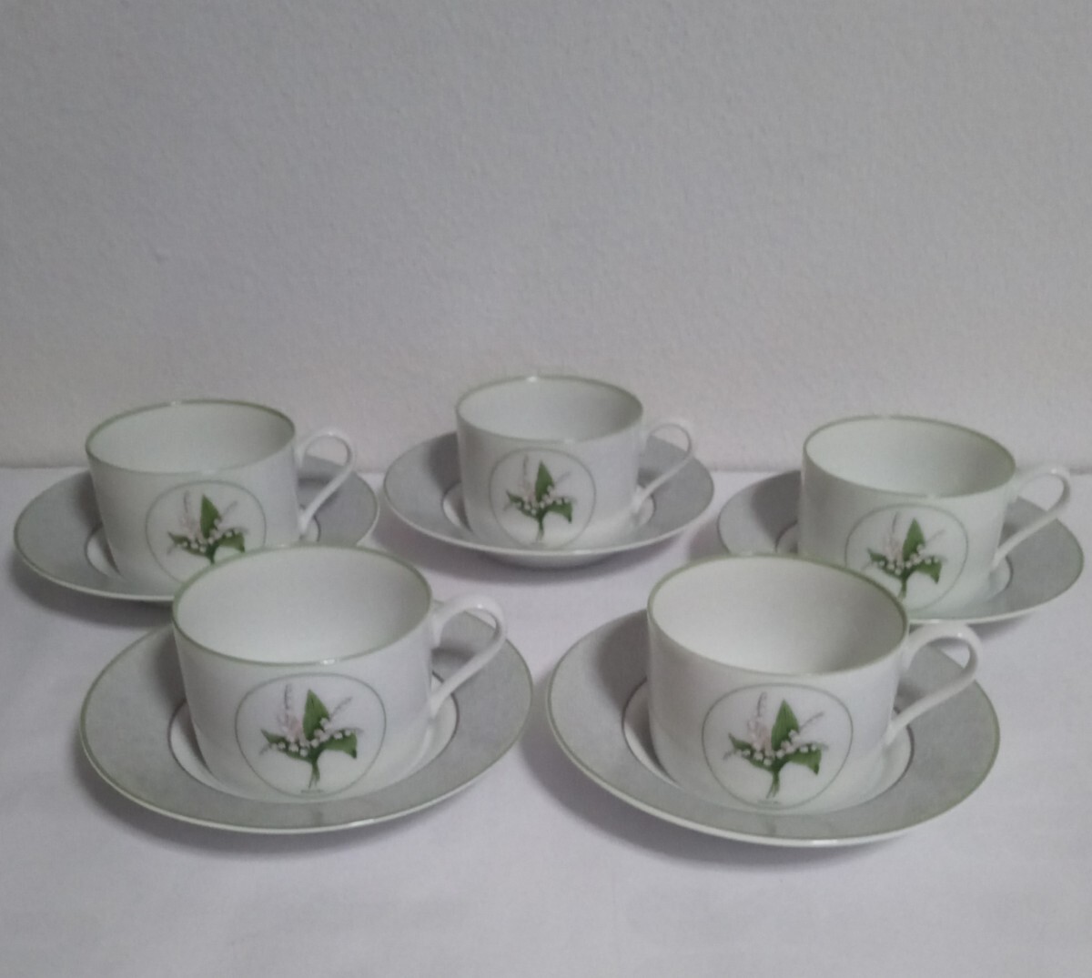 クリスチャン・ディオール ミリラフォーレ すずらん カップ&ソーサー5客/Christian Dior/鈴蘭/スズラン/ミュゲ/リリー オブ ザ バレー/拍卖