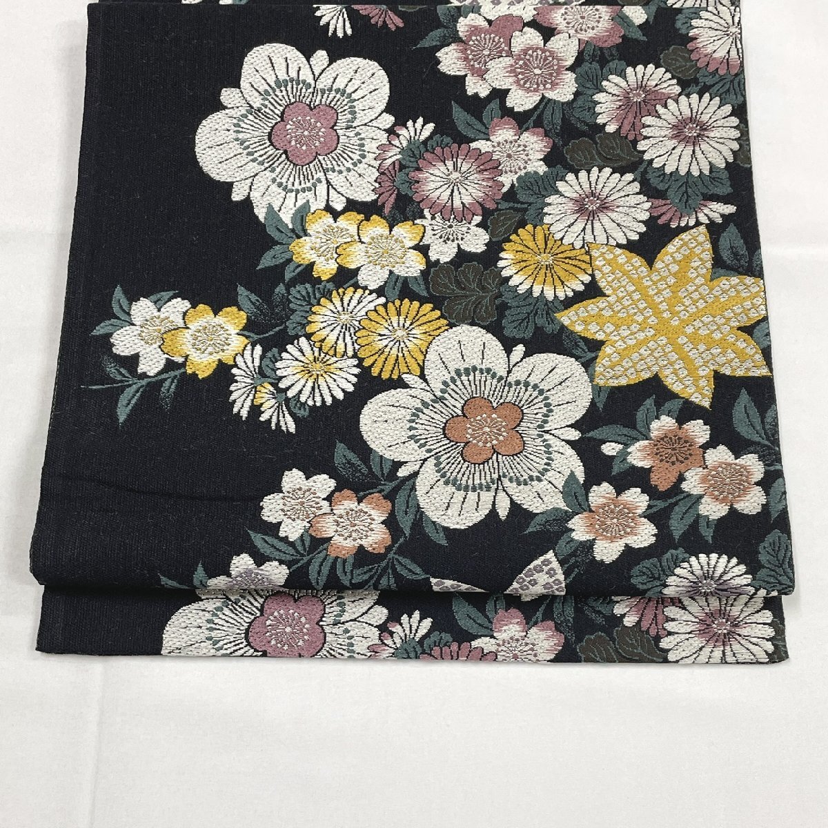 着物月花 可憐な花 袋帯 全通柄 正絹 ob7328拍卖