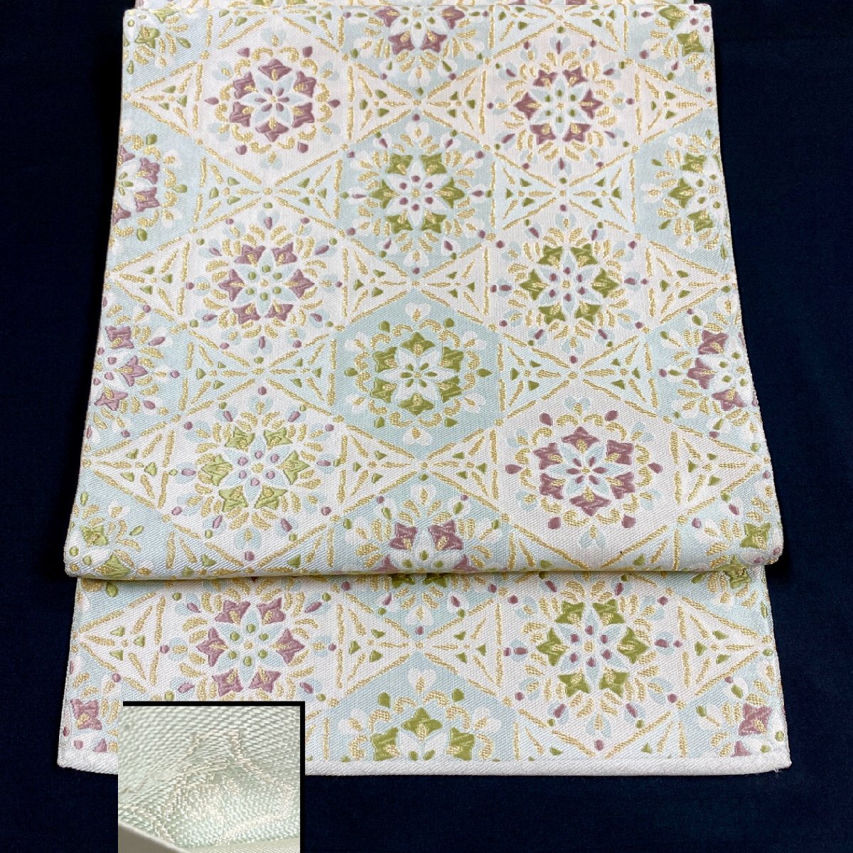 着物月花 藤原織物 唐織 華文様 袋帯 全通柄 正絹 金糸 西陣織物 tob557拍卖