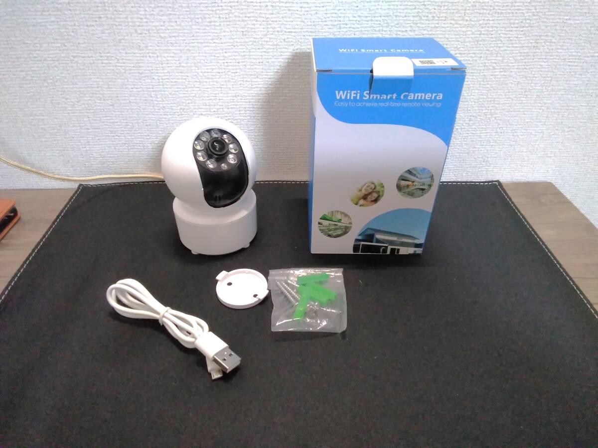 屋内用 防犯 監視カメラ 動体検知 アプリ通知 LEDライト マイク SDカード保存拍卖