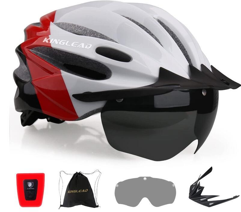 自転車 ヘルメット 大人 KINGLEAD CPSC/CE安全基準認証 高剛性 USB充電式 セフティーライト付拍卖