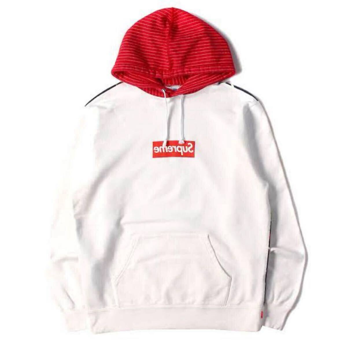 【未使用タグ付】Supreme COMME des GARCONS Box Logo Pullover Hoodie シュプリームコムデギャルソンシャツボックスロゴフーディー拍卖