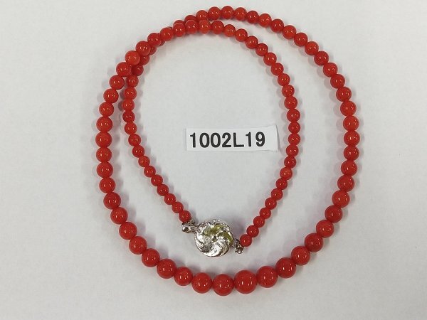 1002L19 本珊瑚 サンゴ ネックレス 約14.8g拍卖
