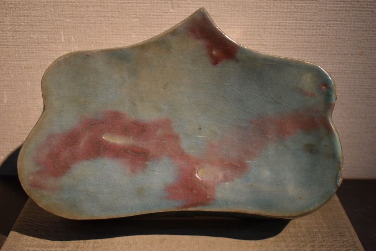 【GE】Y1036【コレクター所蔵品】時代 辰砂陶枕/中国古玩 中国美術 骨董品 時代品 美術品 古美術品 ss拍卖