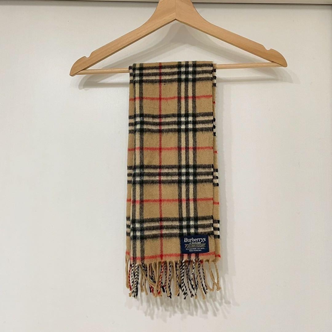 バーバリーズ 120th記念 ノバチェック カシミヤ混マフラー拍卖