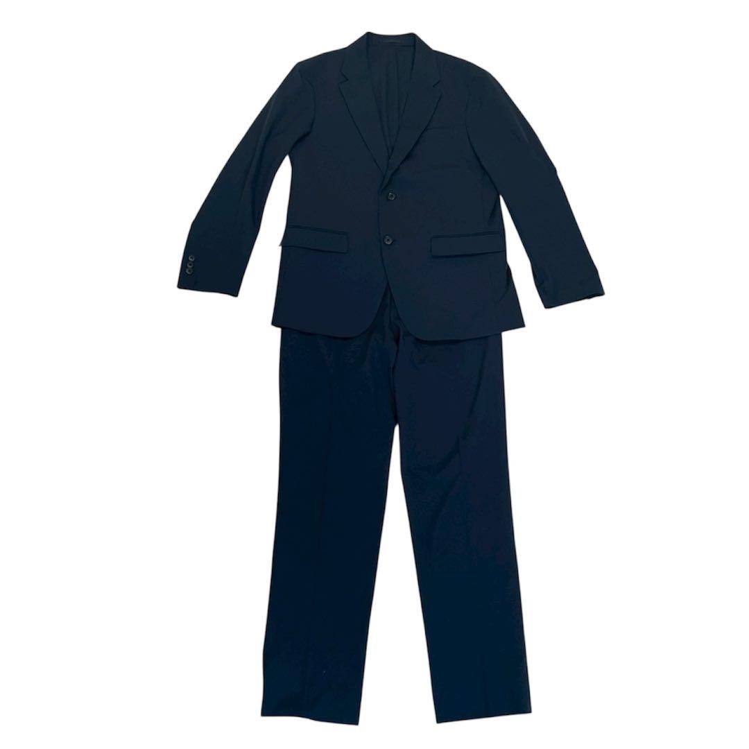 美品 ユニクロ 感動ジャケット セットアップ スーツ ネイビー S拍卖