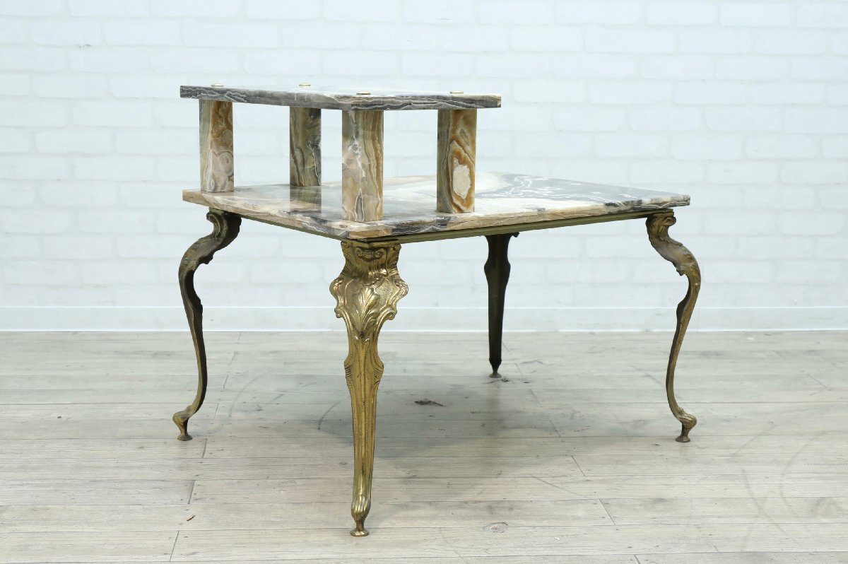 ■【G0306】★大理石テーブル★センターテーブル★飾りテーブル★応接テーブル★段違い★拍卖