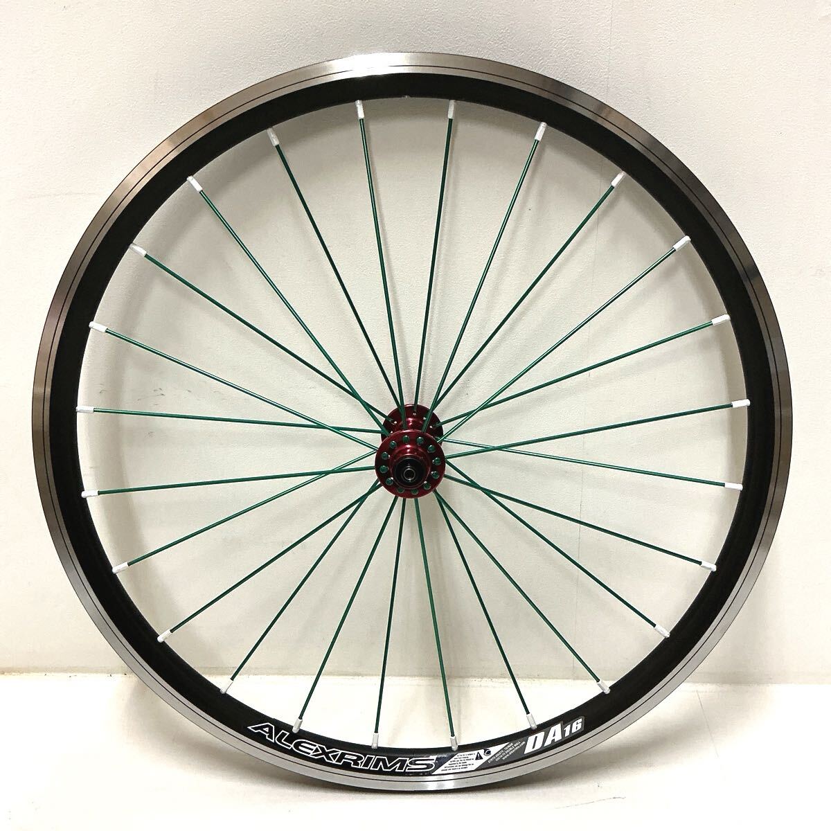 20インチ 406  100mmハブ ALEXRIMS DA16リム 回転性能抜群!! 組み立て済みフロントホイール イタリアンカラー拍卖