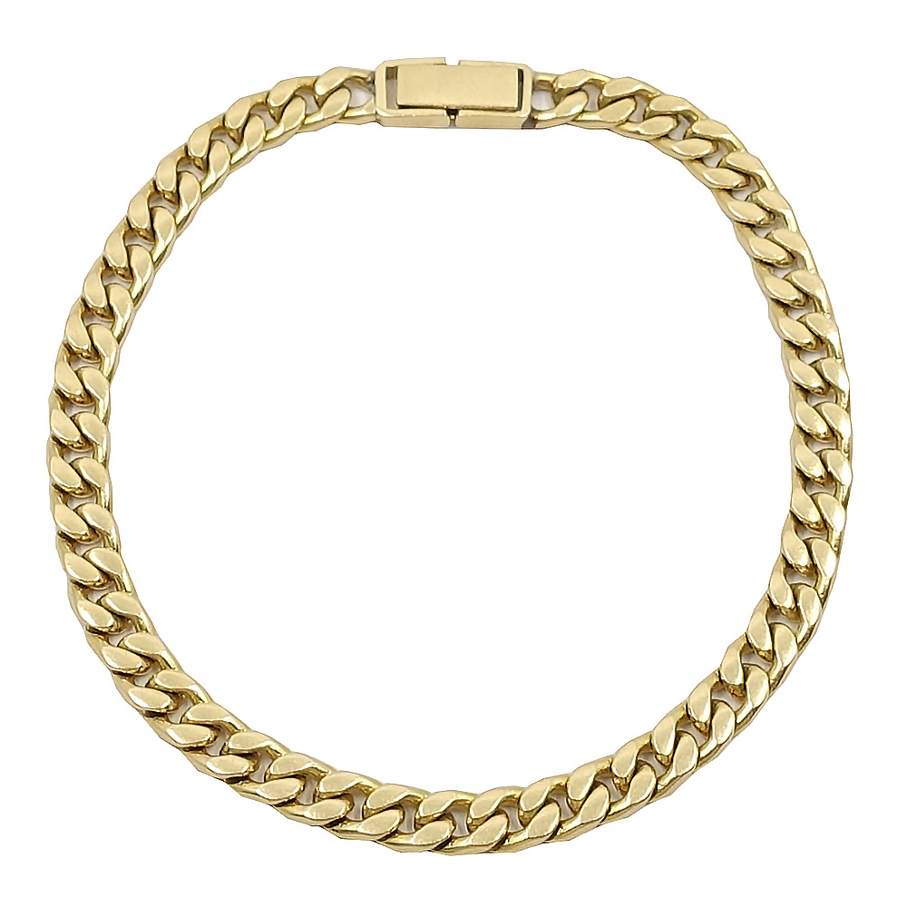 【栄】ジュエリー ブレスレット 腕周り約18.5cm 幅4.8mm ファッション K18YG アクセサリー 約17.8g 洗浄済 本体のみ拍卖