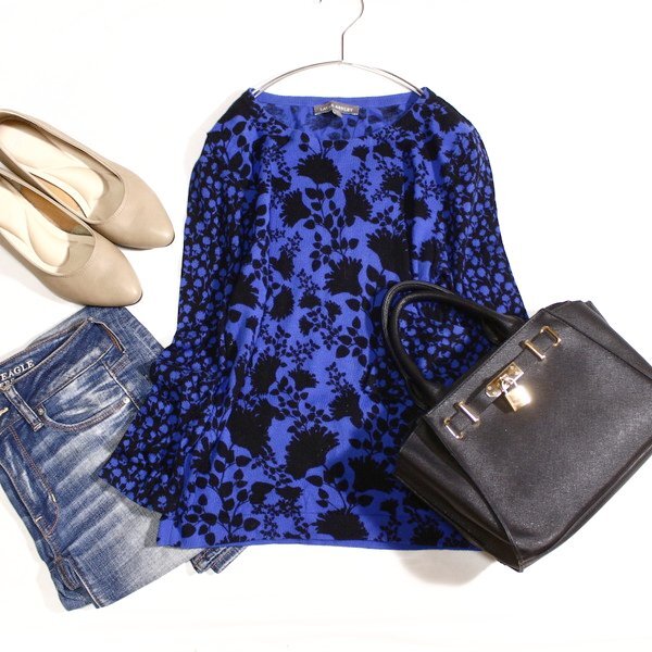 美品 LAURA ASHLEY ローラアシュレイ コットン100% 綺麗め ニット プルオーバー S 春 秋 25D09拍卖