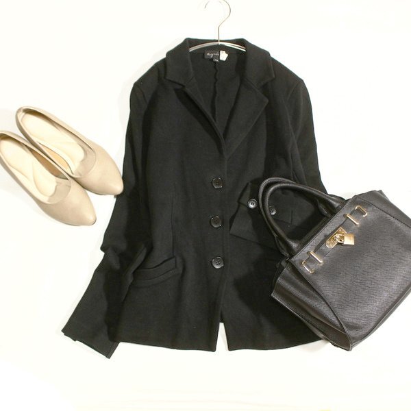 美品 agnes b. アニエスベー 大人可愛い コットン ストレッチ ジャケット T1 春 秋 合服 25C09拍卖