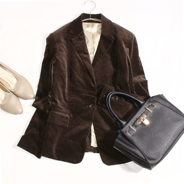 美品 Lui Chantant ルイシャンタン 大きいサイズ 42号 綺麗め ベロアジャケット XL 秋 冬 25C10拍卖