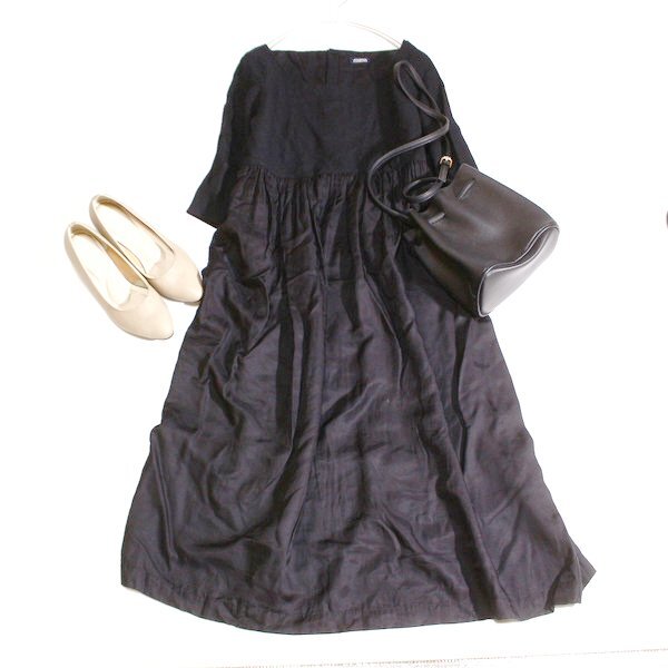 美品 JOURNAL STANDARD ジャーナルスタンダード ウール切り替え 柔らか シャツ生地 ロングワンピース F 秋 合服 25A10拍卖