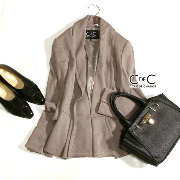 美品 COUP DE CHANCE クードシャンス ウール100% 綺麗め ストレッチ ジャケット 38号 M 秋 冬 25C09拍卖
